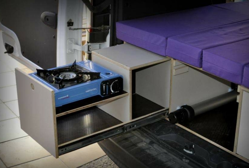 Portable micro camper conversion, example 3