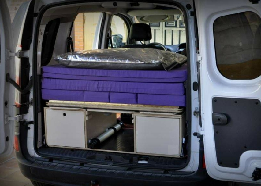 Portable micro camper conversion, example 1