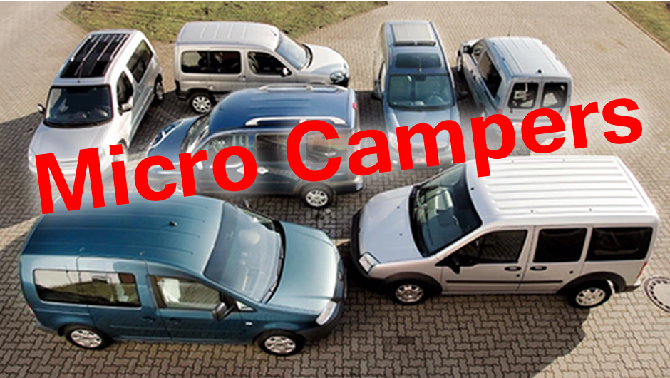 A selection of micro camper vehicles