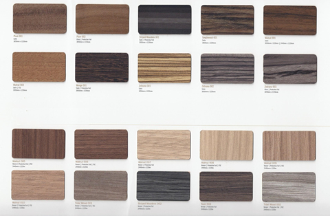 Wood and veneer finish samples, example 1